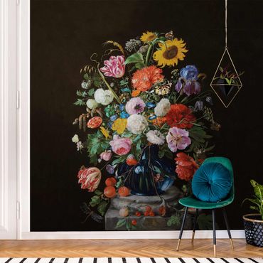 Metallic wallpaper - Jan Davidsz De Heem - Glass Vase With Flowers