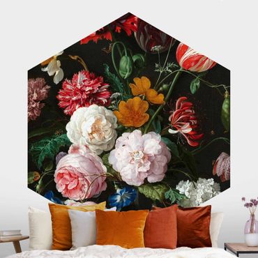 Papier peint hexagonal autocollant avec dessins - Jan Davidsz De Heem - Still Life With Flowers In A Glass Vase