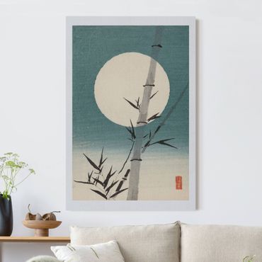 Tableau acoustique - Dessin japonais bambou et lune