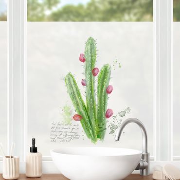 Décoration pour fenêtre - Cactus avec verset biblique II