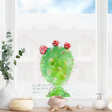 Décoration pour fenêtre - Cactus avec verset biblique IV