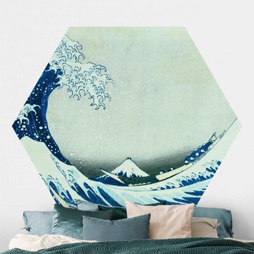 Papier peint hexagonal autocollant avec dessins - Katsushika Hokusai - The Great Wave At Kanagawa