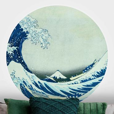 Papier peint rond autocollant plage - Katsushika Hokusai - The Great Wave At Kanagawa