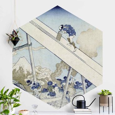 Papier peint hexagonal autocollant avec dessins - Katsushika Hokusai - In The Totomi Mountains