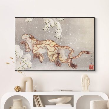 Tableau interchangeable - Katsushika Hokusai - Tigre dans une tempête de neige