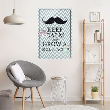 Tableau en verre - Keep Calm and Grow a Moustache