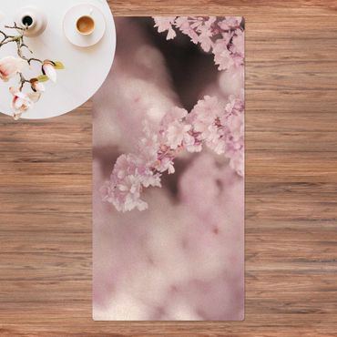 Tapis en liège - Cherry Blossoms In Purple Light - Format portrait 1:2
