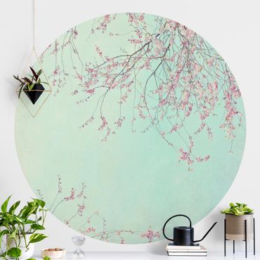 Papier peint rond autocollant - Cherry Blossom Yearning