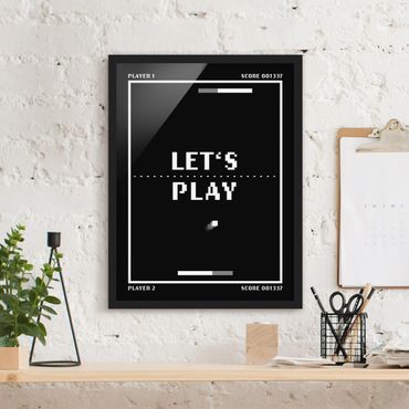 Poster encadré|Classical Video Game In Black And White Let's Play