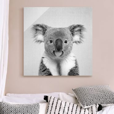Tableau en verre - Koala Klaus Black And White