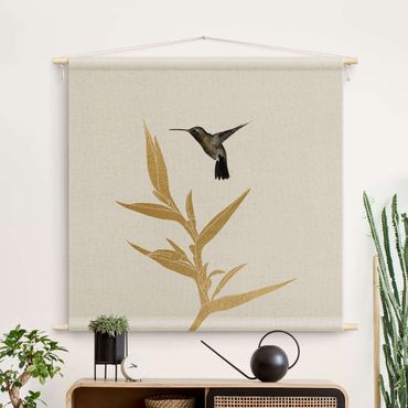 Tenture murale - Hummingbird And Tropical Golden Blossom II