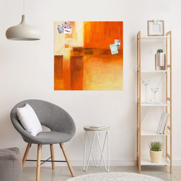 Tableau en verre - Petra Schüßler - Composition In Orange And Brown 01