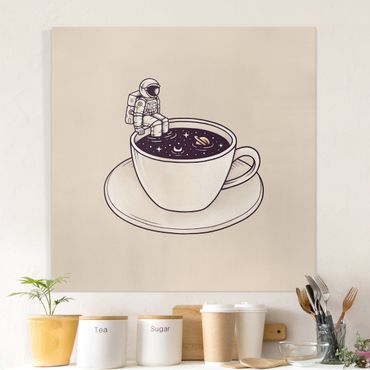 Impression sur toile - Cosmic Coffee - Carré 1x1