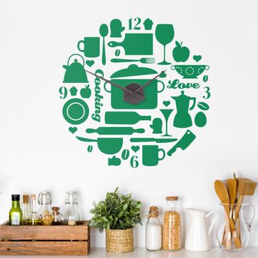 Sticker mural horloge - Kitchen clock