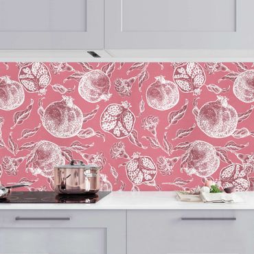Revêtement mural cuisine - Copper Engraving Pomegranates