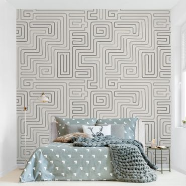 Papier peint - Maze Pattern In Grey