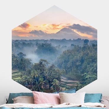 Papier peint hexagonal autocollant avec dessins - Landscape In Bali