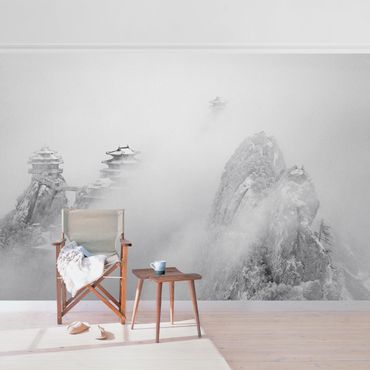 Metallic wallpaper - Laojun Mountains In China Black And White