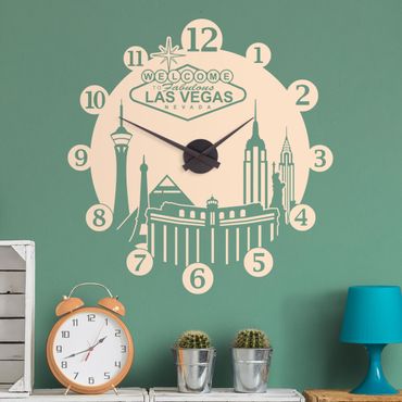 Sticker mural horloge - Las Vegas clock