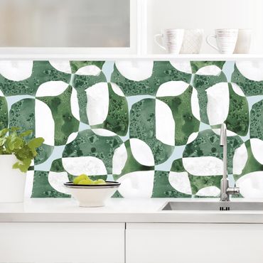 Revêtement mural cuisine - Living Stones Pattern In Green