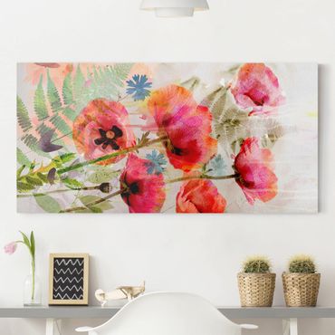 Impression sur toile - Watercolour Flowers Poppy