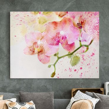 Impression sur toile - Watercolour Flowers Orchids