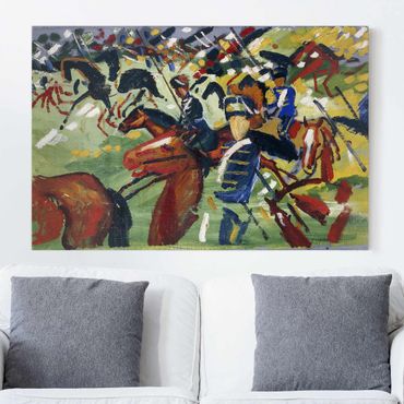 Impression sur toile - August Macke - Hussars On A Sortie