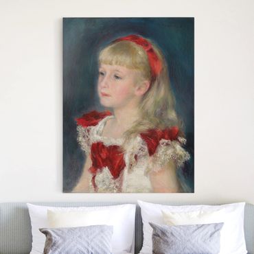 Impression sur toile - Auguste Renoir - Mademoiselle Grimprel with red Ribbon