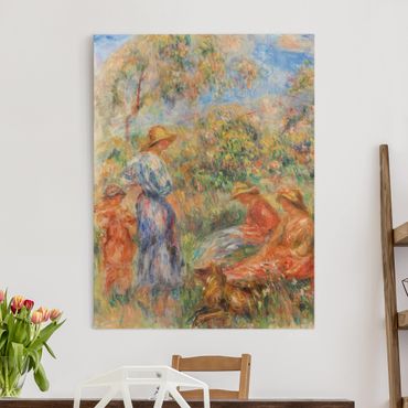 Impression sur toile - Auguste Renoir - Three Women and Child in a Landscape