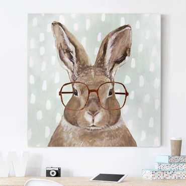 Impression sur toile - Animals With Glasses - Rabbit