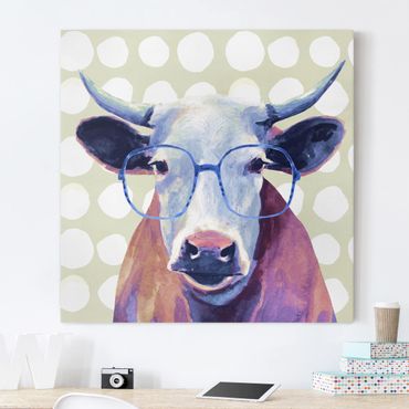 Impression sur toile - Animals With Glasses - Cow