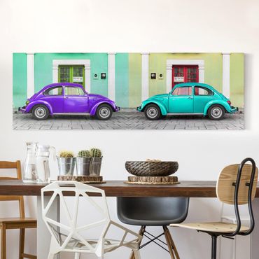 Impression sur toile - Beetles Purple Turquoise