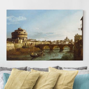 Impression sur toile - Bernardo Bellotto - View of Rome looking West