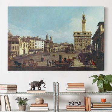 Impression sur toile - Bernardo Bellotto - The Piazza della Signoria in Florence