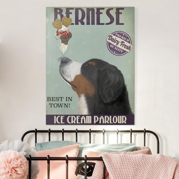 Impression sur toile - Bernese Mountain Dog With Ice