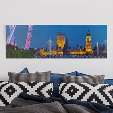 Impression sur toile - Big Ben And Westminster Palace In London At Night