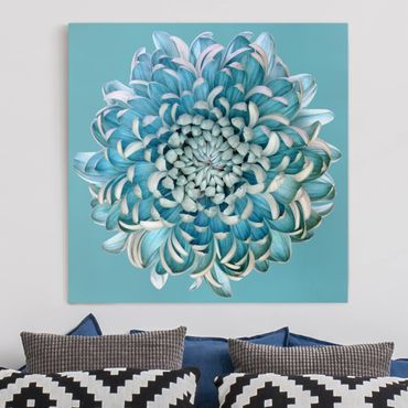 Impression sur toile - Blue Chrysanthemum