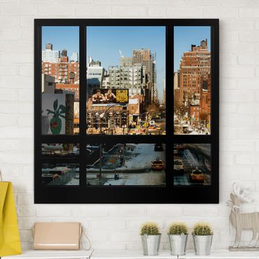 Impression sur toile - View From Windows On Street In New York
