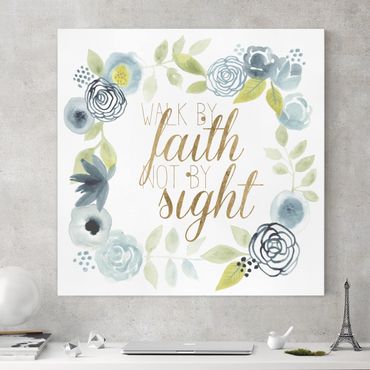 Impression sur toile - Garland With Saying - Faith