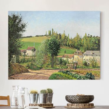 Impression sur toile - Camille Pissarro - Hamlet In The SurRolling Hillss Of Pontoise