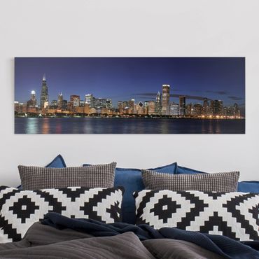 Impression sur toile - Chicago Skyline At Night