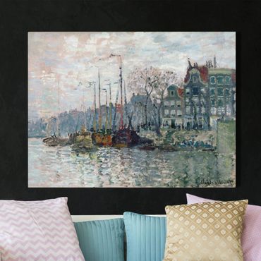 Impression sur toile - Claude Monet - View Of The Prins Hendrikkade And The Kromme Waal In Amsterdam