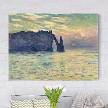 Impression sur toile - Claude Monet - The Cliff, Étretat, Sunset