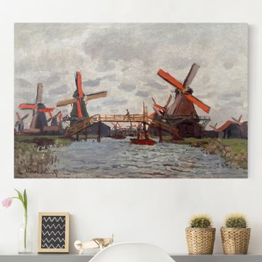 Impression sur toile - Claude Monet - Windmills in Westzijderveld near Zaandam