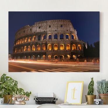 Impression sur toile - Colosseum in Rome at night
