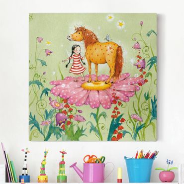 Impression sur toile - The Magic Pony On The Flower