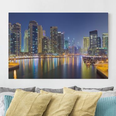 Impression sur toile - Dubai Night Skyline