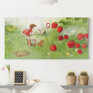 Impression sur toile - Little Strawberry Strawberry Fairy- With Worm Home