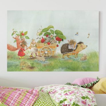 Impression sur toile - Little Strawberry Strawberry Fairy - With Hedgehog
