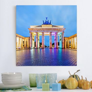 Impression sur toile - Illuminated Brandenburg Gate